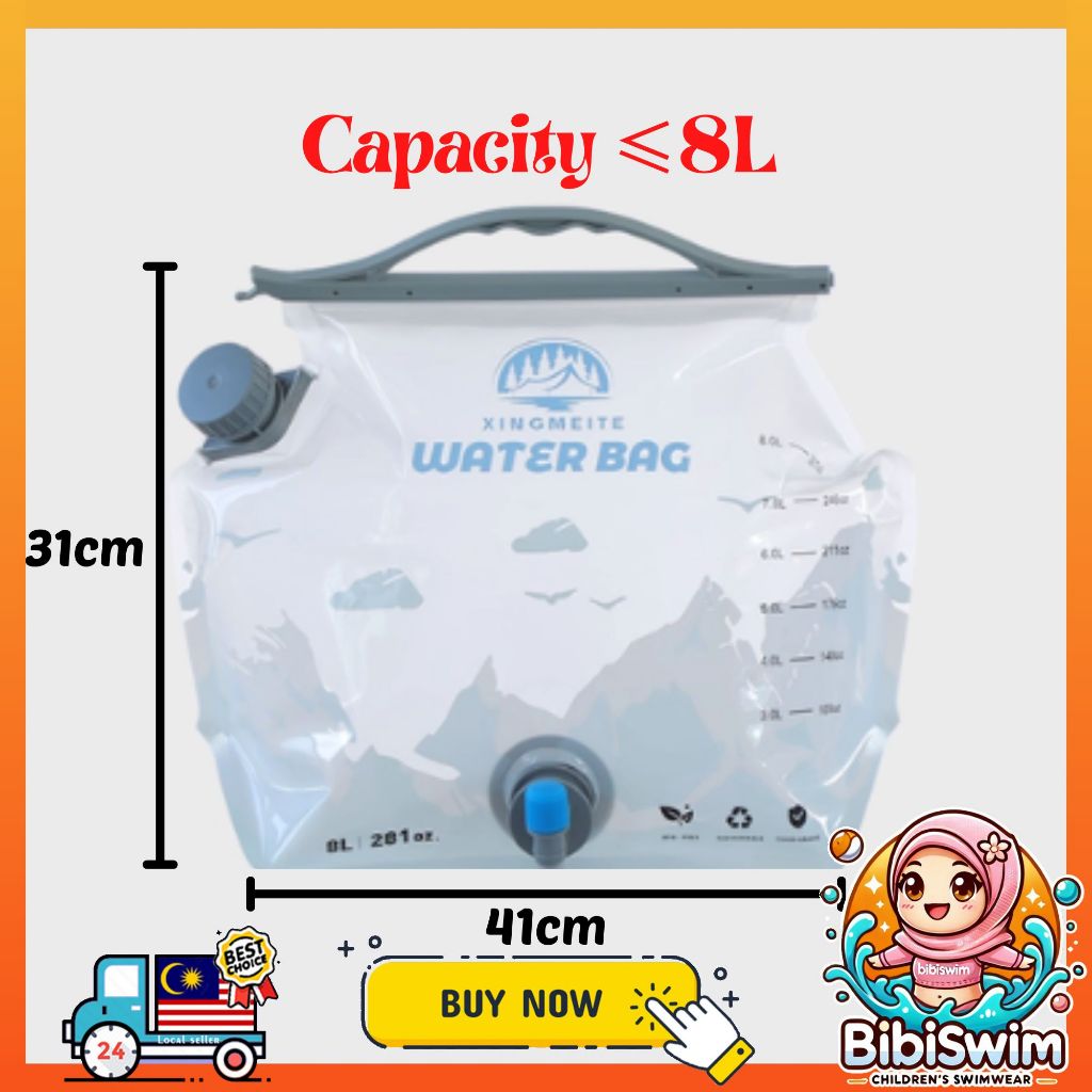 BIBISWIM 20L Foldable Water Bag | Portable Collapsible Drinking & Storage Bag