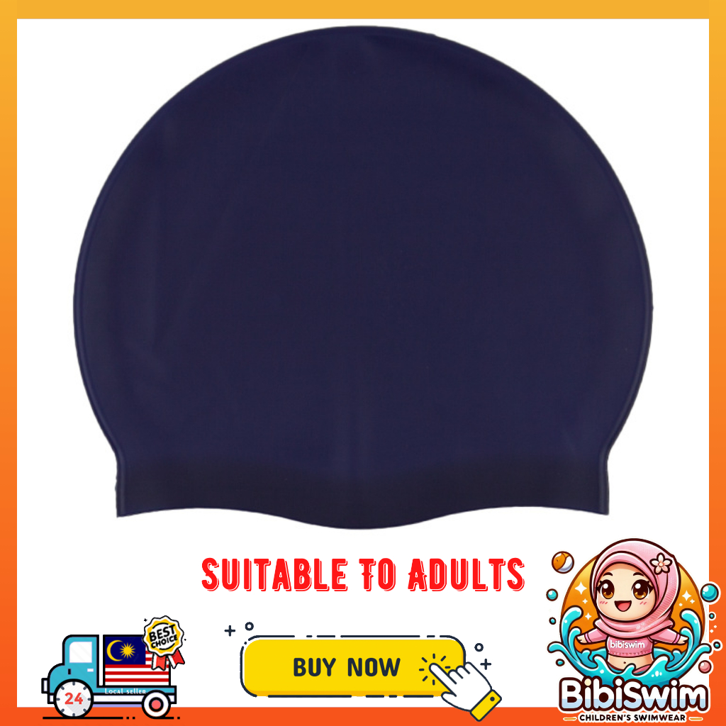 BIBISWIM Swimming Cap Swim Diving Caps For Adults Silicone Head Ear Protection Waterproof Sports Hat
