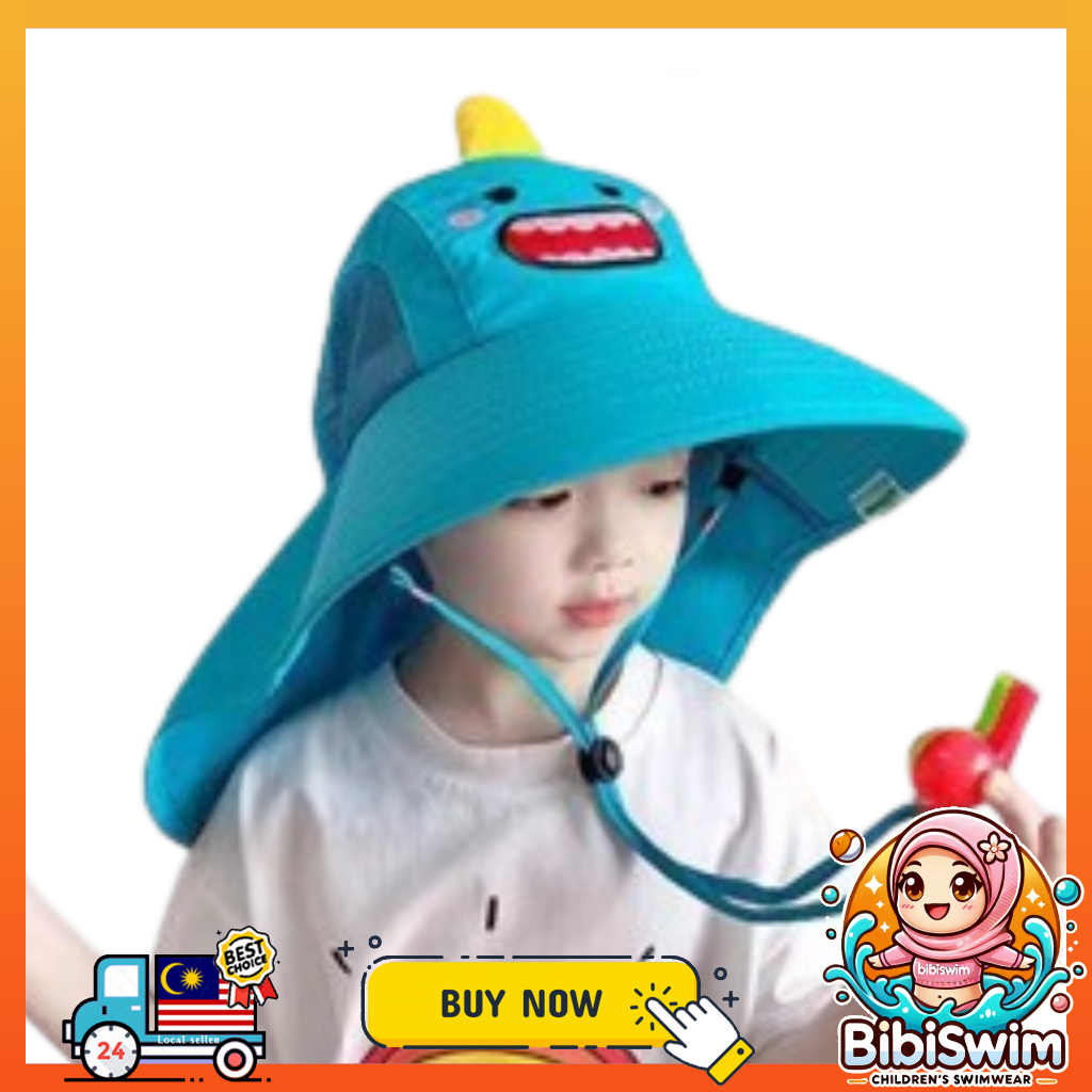 BIBISWIM Wide Brim Children Sun Hat Kids Beach Bucket Hat