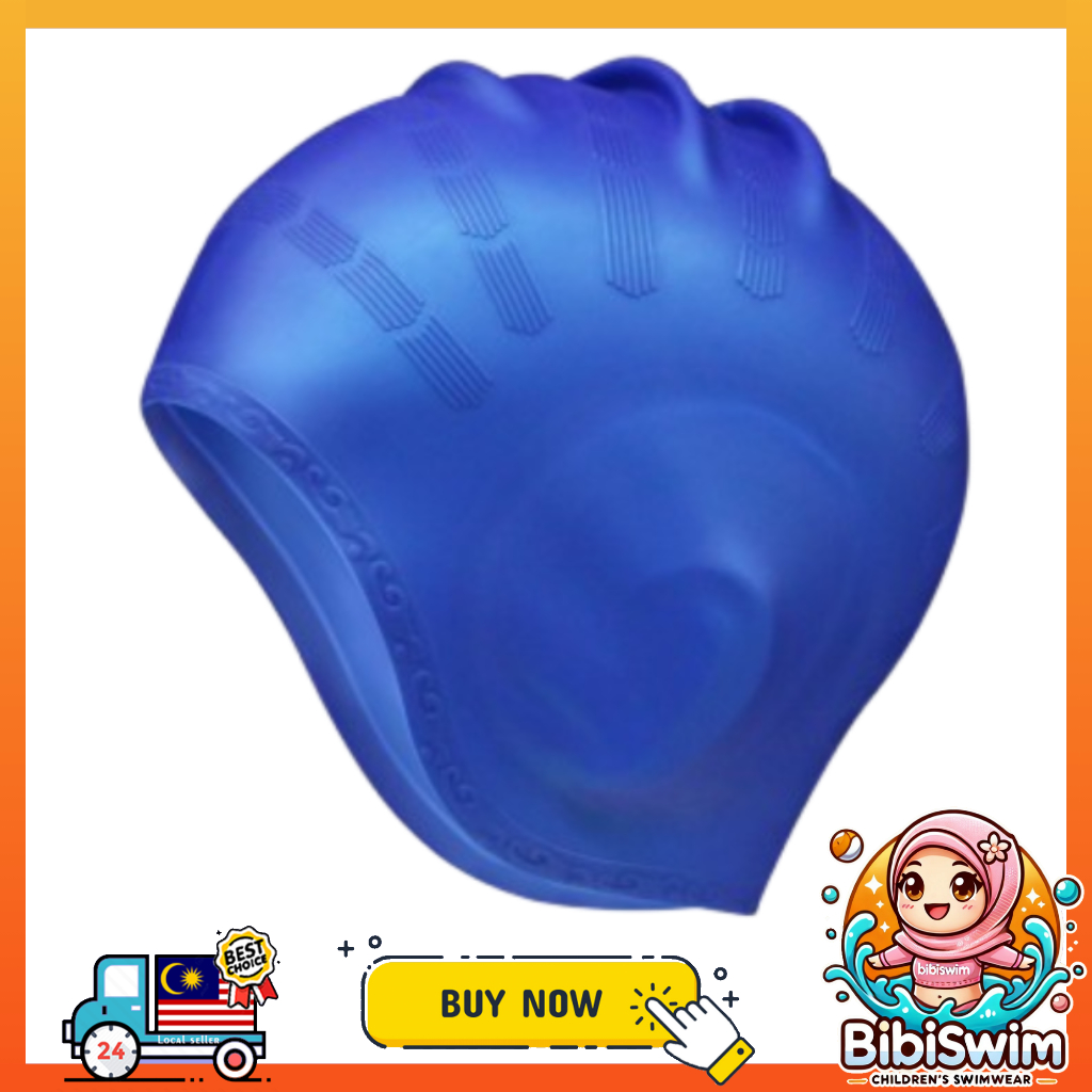 BIBISWIM Swimming Cap Swim Diving Caps For Adults Silicone Head Ear Protection Waterproof Sports Hat