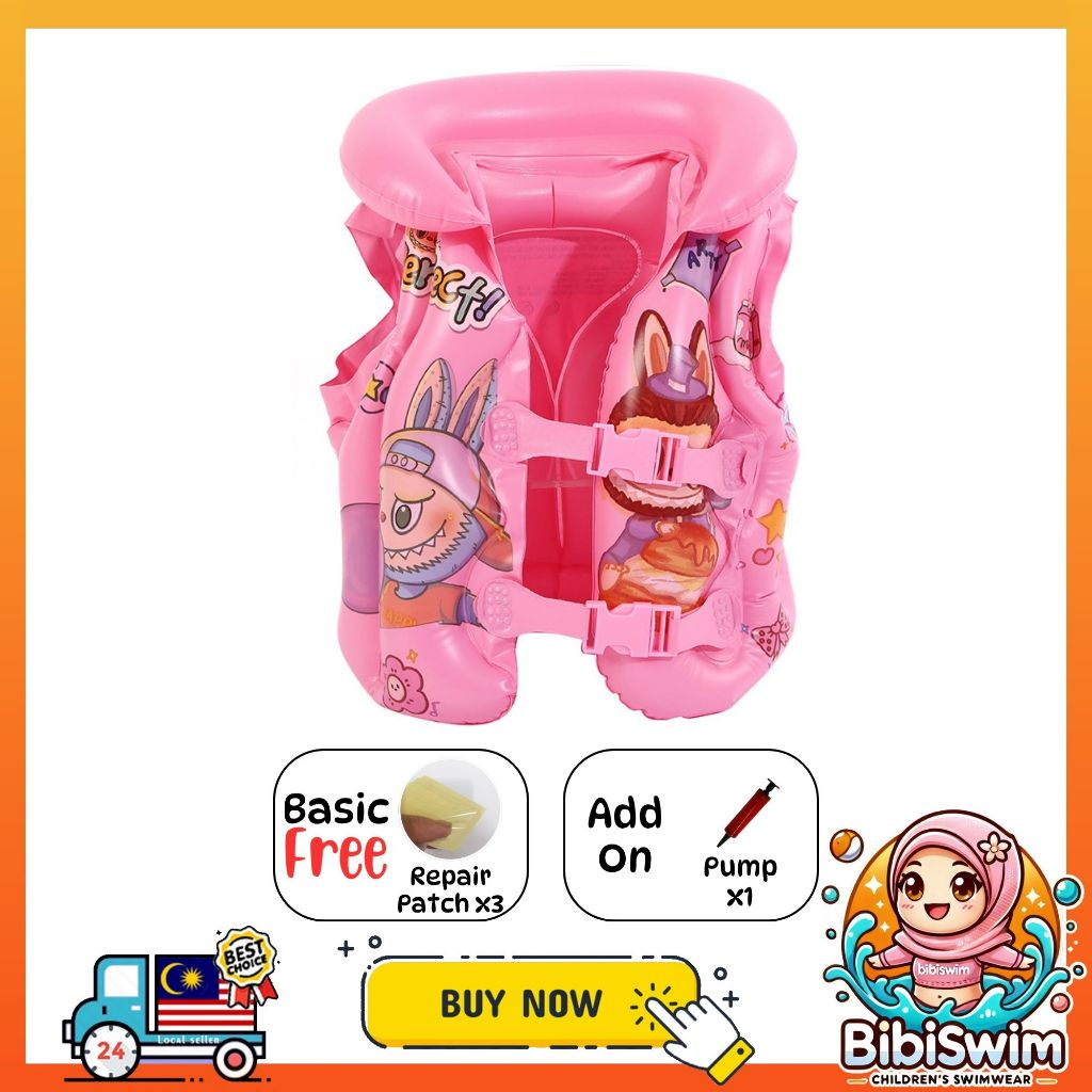BIBISWIM Children Inflatable Pool Float Life Jacket Vest Baby Swimming Safety Vests