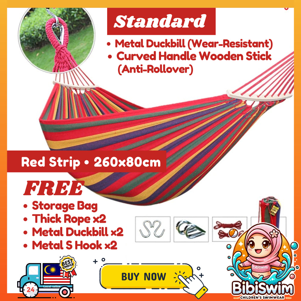 BIBISWIM Striped Canvas Hammock Swing Chair