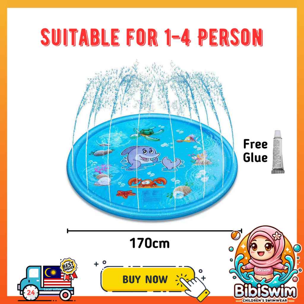 BIBISWIM Thick Splash Mat Kids Water Play
