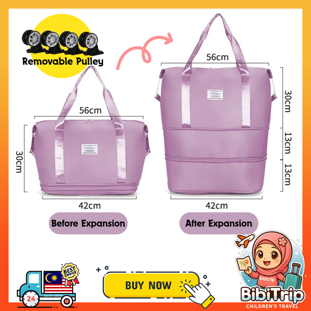 BIBISWIM Expandable Wheeled Travel Bag