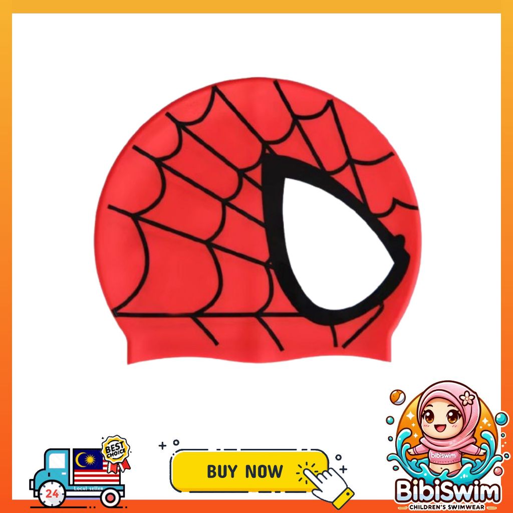 BIBISWIM Kids Swim Cap 12 Animal Designs