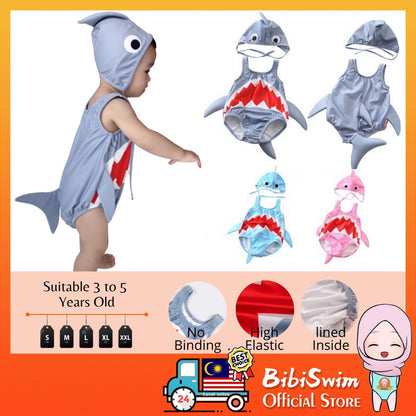BIBISWIM Shark Swim Cap Set