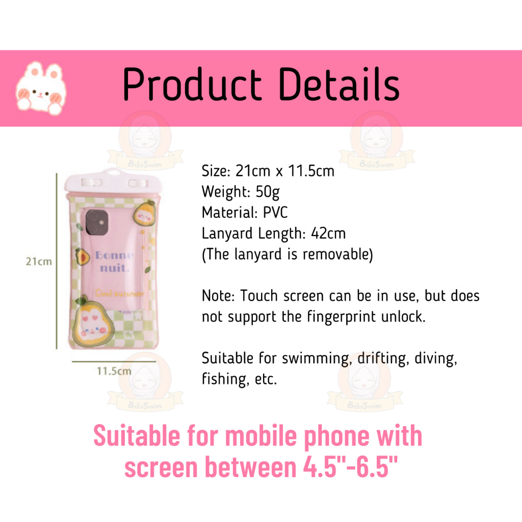 BIBISWIM Waterproof Transparent Airbag Phone Pouch | Underwater Mobile Case