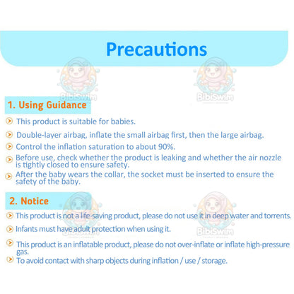 BIBISWIM Inflatable Baby Neck Float | Newborn Infant Swimming Safety Ring