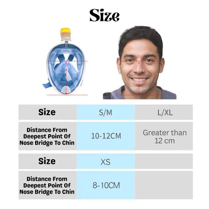 BIBISWIM Full Face Snorkel Mask | Adult & Kids Diving Swimming Mask