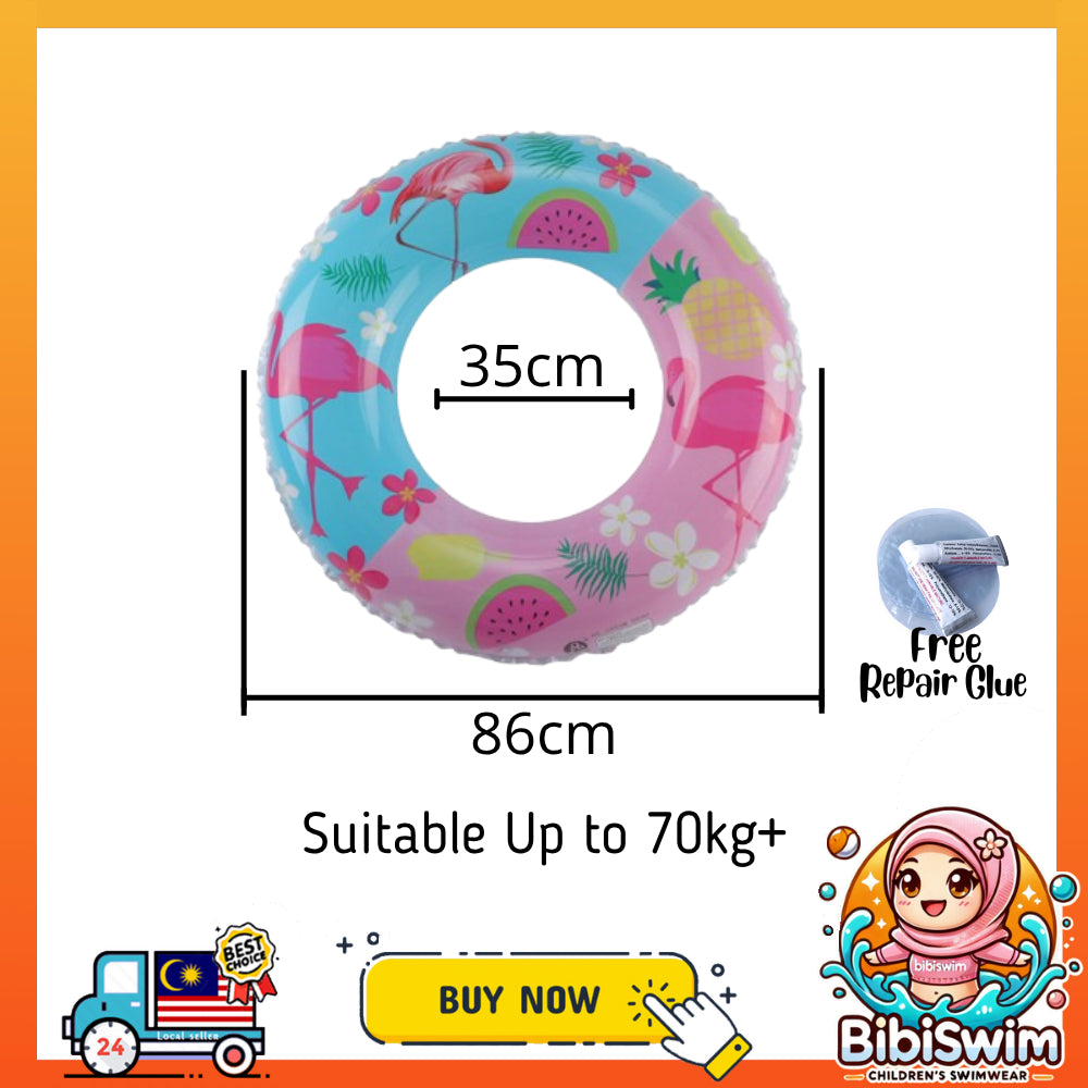 BIBISWIM Donut Swim Ring | Inflatable Pool Float for Kids & Adults