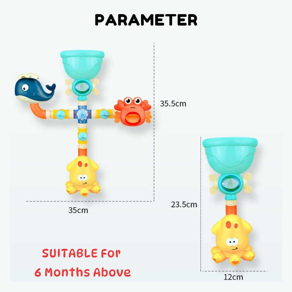 BIBISWIM Baby Bath Toys Water Play Pipes for Kids | Mainan Baby Mandi