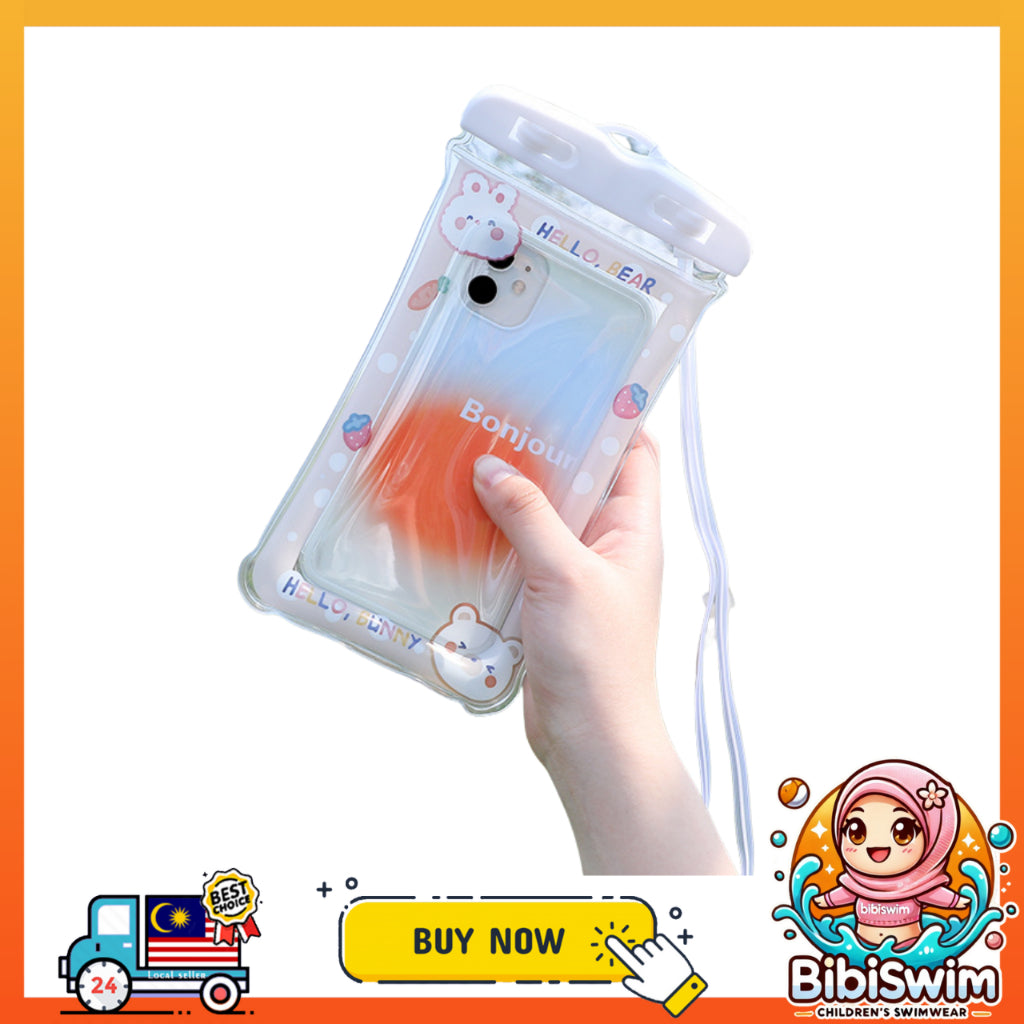 BIBISWIM Waterproof Transparent Airbag Phone Pouch | Underwater Mobile Case
