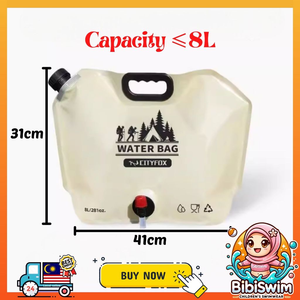 BIBISWIM 20L Foldable Water Bag | Portable Collapsible Drinking & Storage Bag