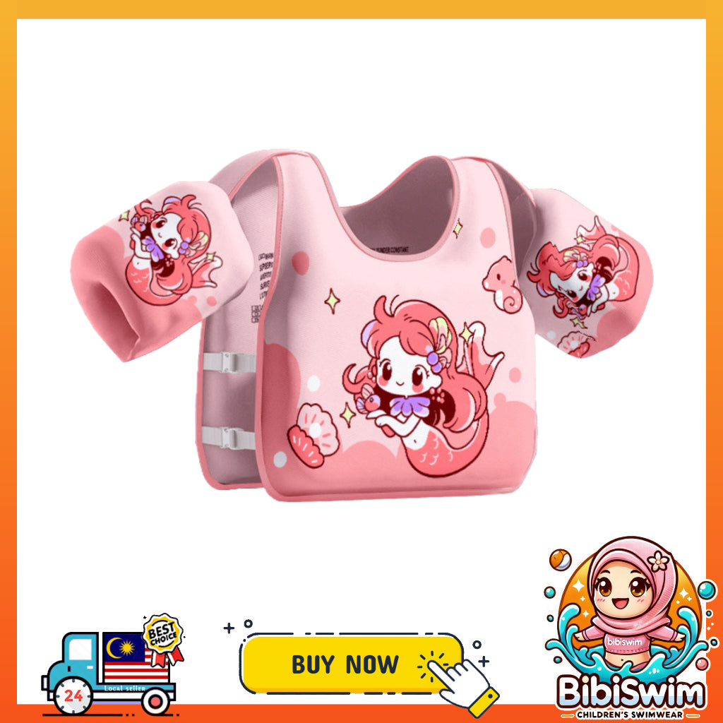BIBISWIM Kids Swimming Vest | Safety Life Jacket Arm & Chest Float