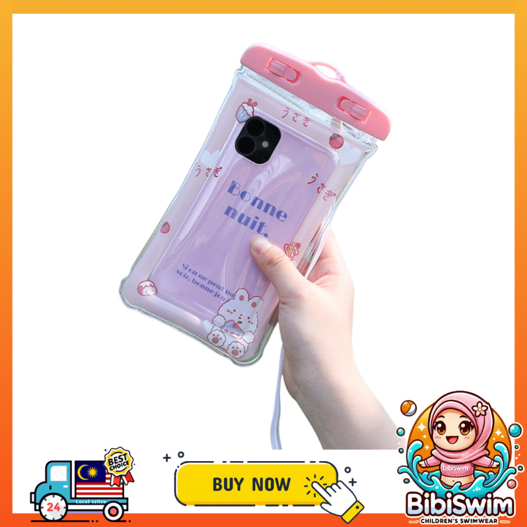 BIBISWIM Waterproof Transparent Airbag Phone Pouch | Underwater Mobile Case