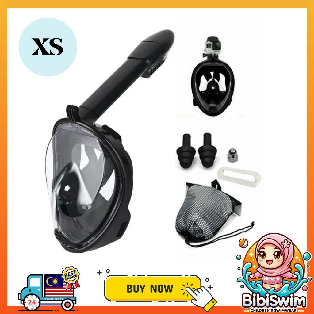 BIBISWIM Full Face Snorkel Mask | Adult & Kids Diving Swimming Mask