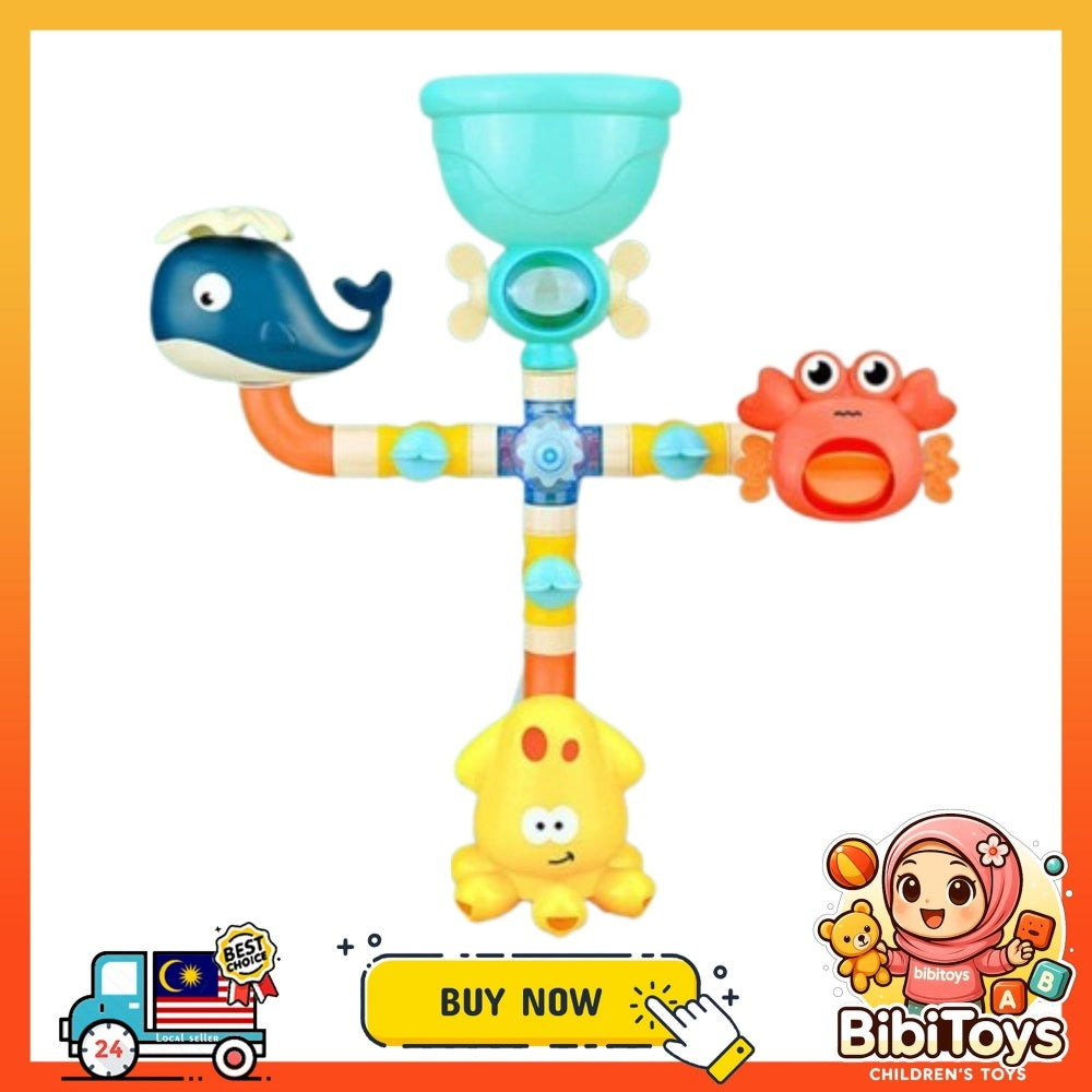 BIBISWIM Baby Bath Toys Water Play Pipes for Kids | Mainan Baby Mandi