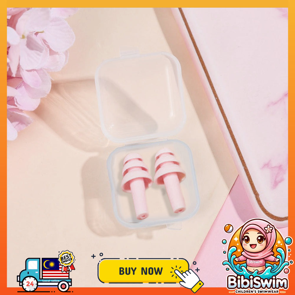 BIBISWIM Silicone Baby Ear Plugs for Swimming & Sleeping | Anti-Noise with Case