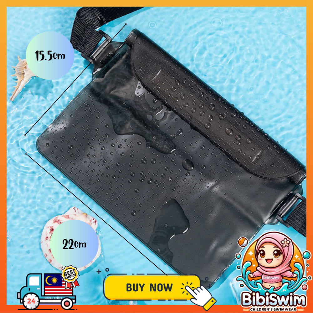 BIBISWIM Waterproof Phone Pouch | Underwater Waist Pack for Water Sports