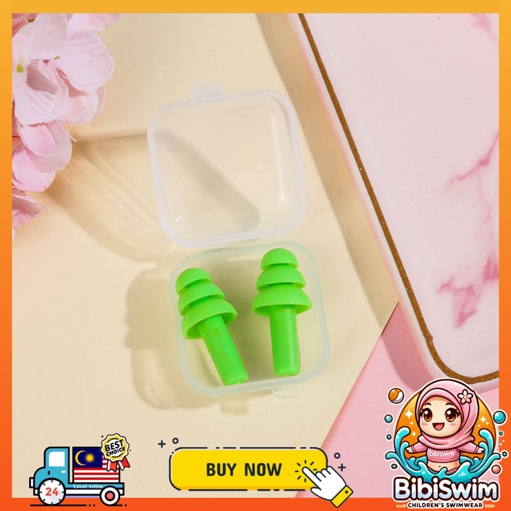 BIBISWIM Silicone Baby Ear Plugs for Swimming & Sleeping | Anti-Noise with Case