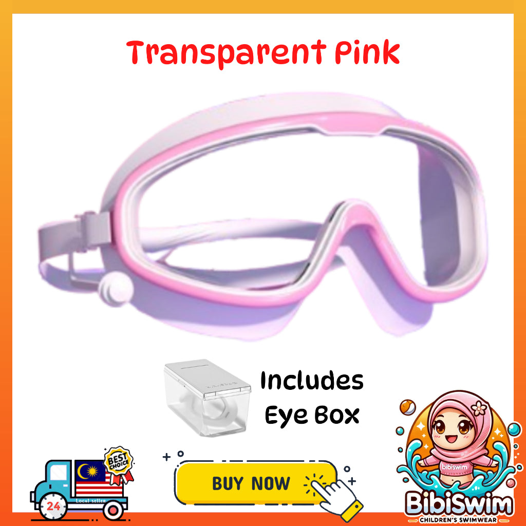 BIBISWIM Adult Swimming Goggles | Big-Frame Waterproof with Earplugs