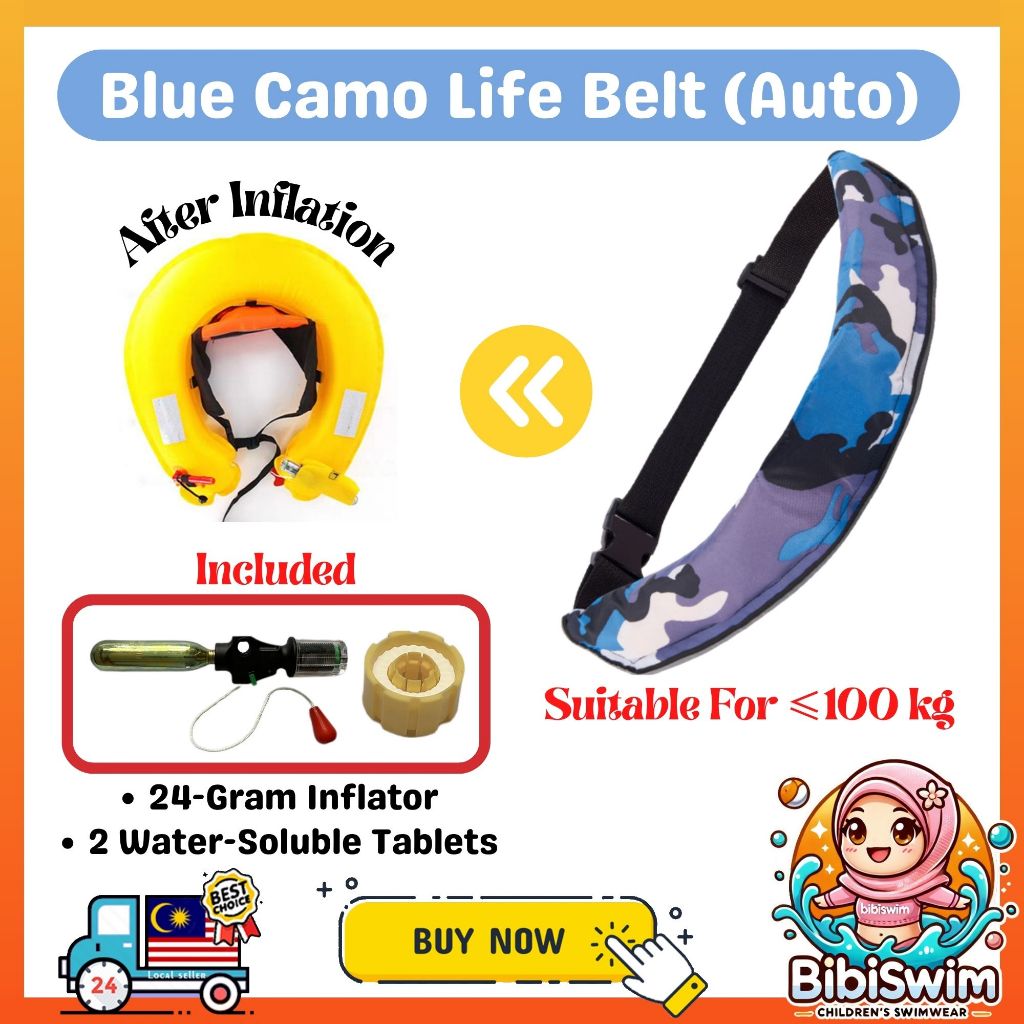 BIBISWIM Inflatable Life Jacket for Adults | Swimming, Fishing & Water Sports