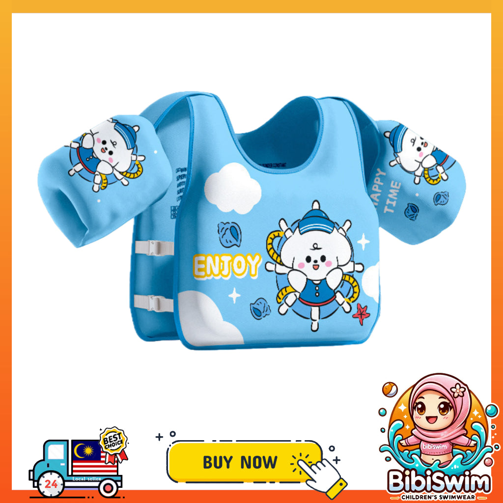 BIBISWIM Kids Swimming Vest | Safety Life Jacket Arm & Chest Float