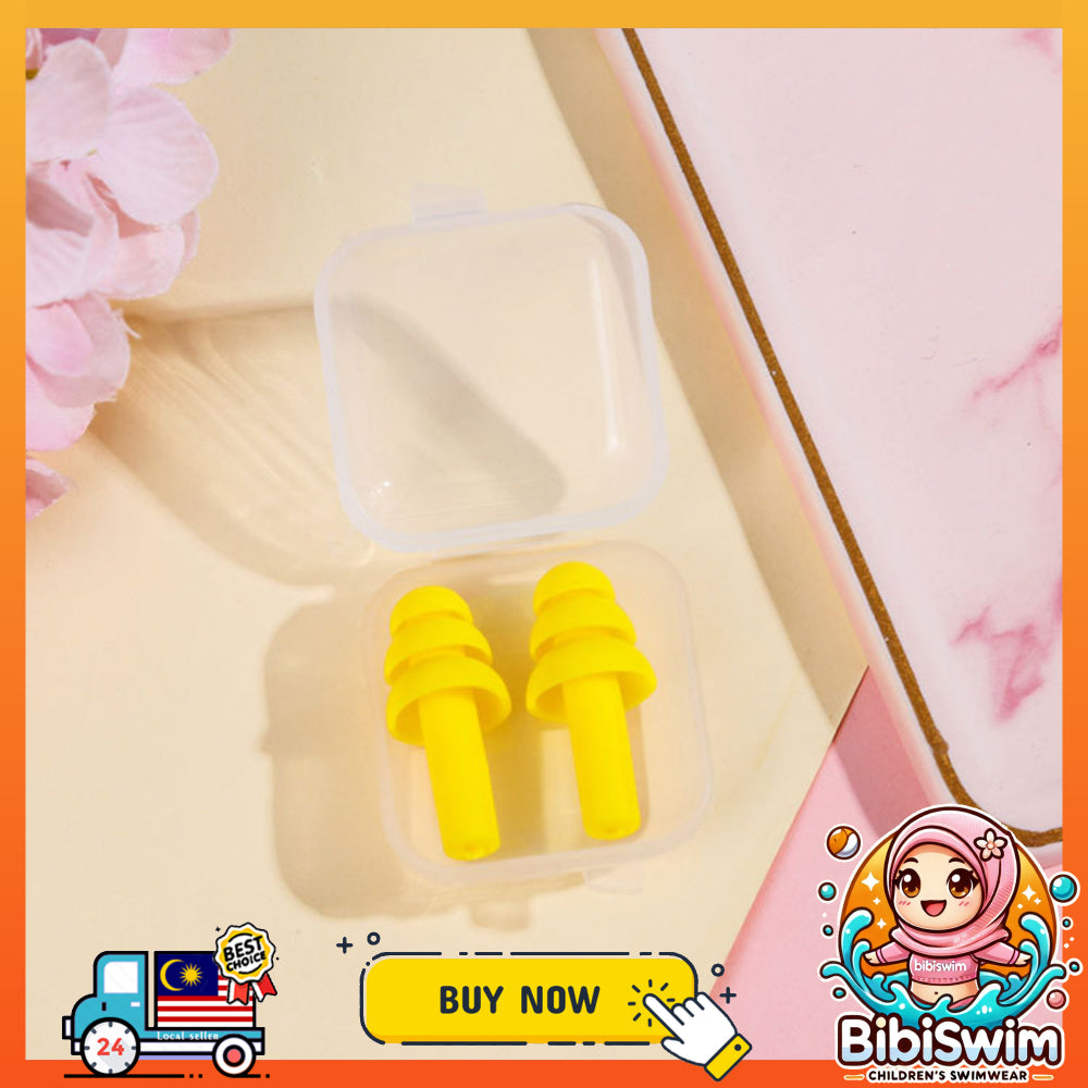 BIBISWIM Silicone Baby Ear Plugs for Swimming & Sleeping | Anti-Noise with Case