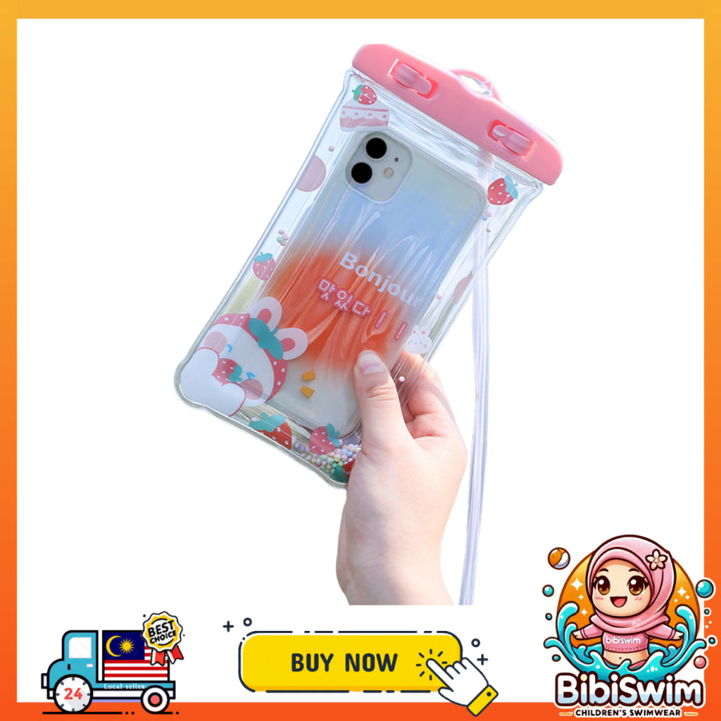 BIBISWIM Waterproof Transparent Airbag Phone Pouch | Underwater Mobile Case
