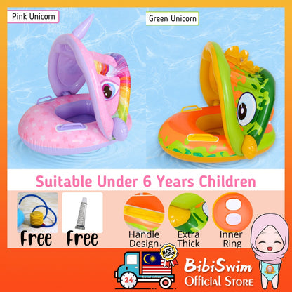 BIBISWIM Dino or Unicorn Baby Swim Float