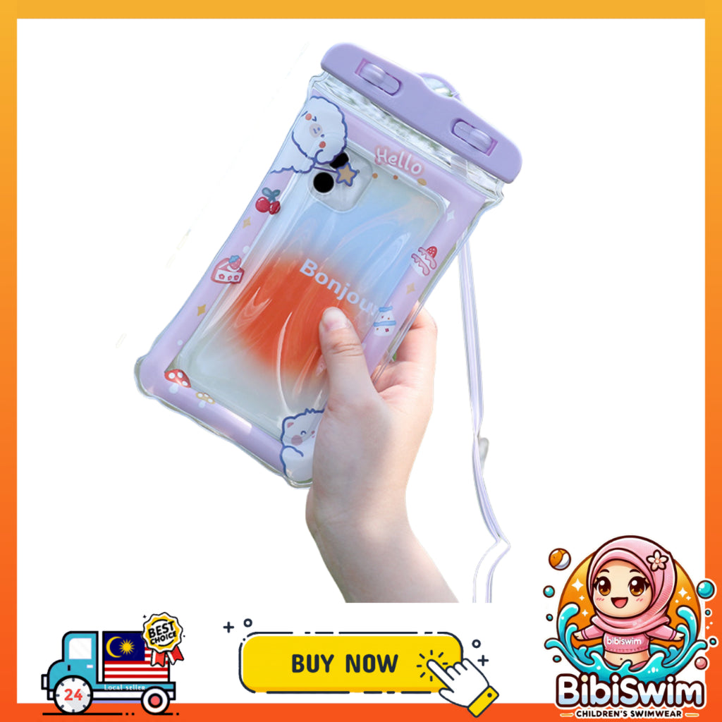 BIBISWIM Waterproof Transparent Airbag Phone Pouch | Underwater Mobile Case