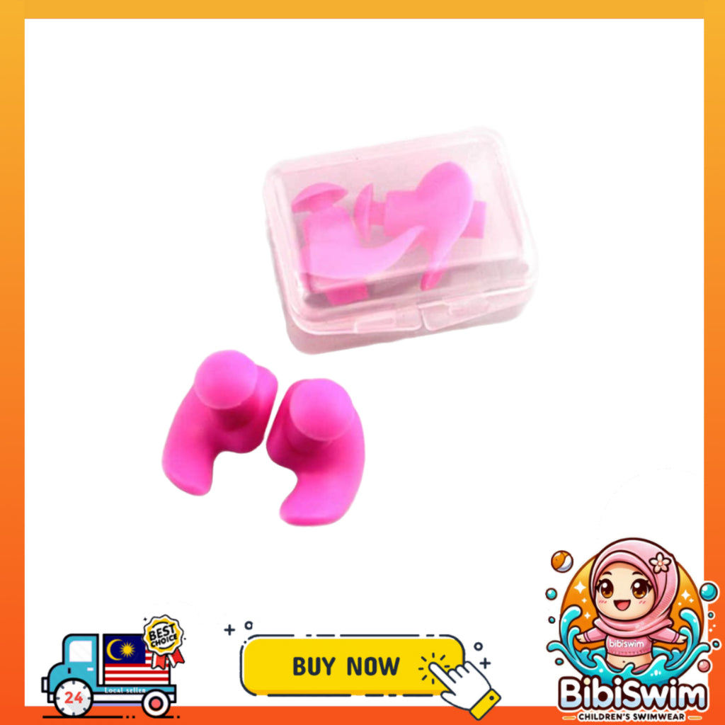 BIBISWIM Silicone Ear Plugs & Nose Clip for Swimming, Diving & Surfing