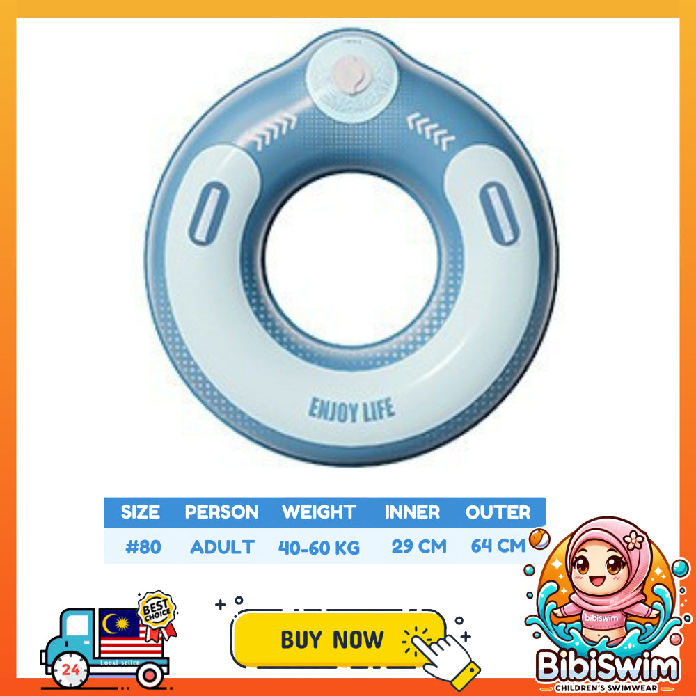 BIBISWIM Self-Inflating Swim Ring | Inflatable Pool Float for Kids & Adults