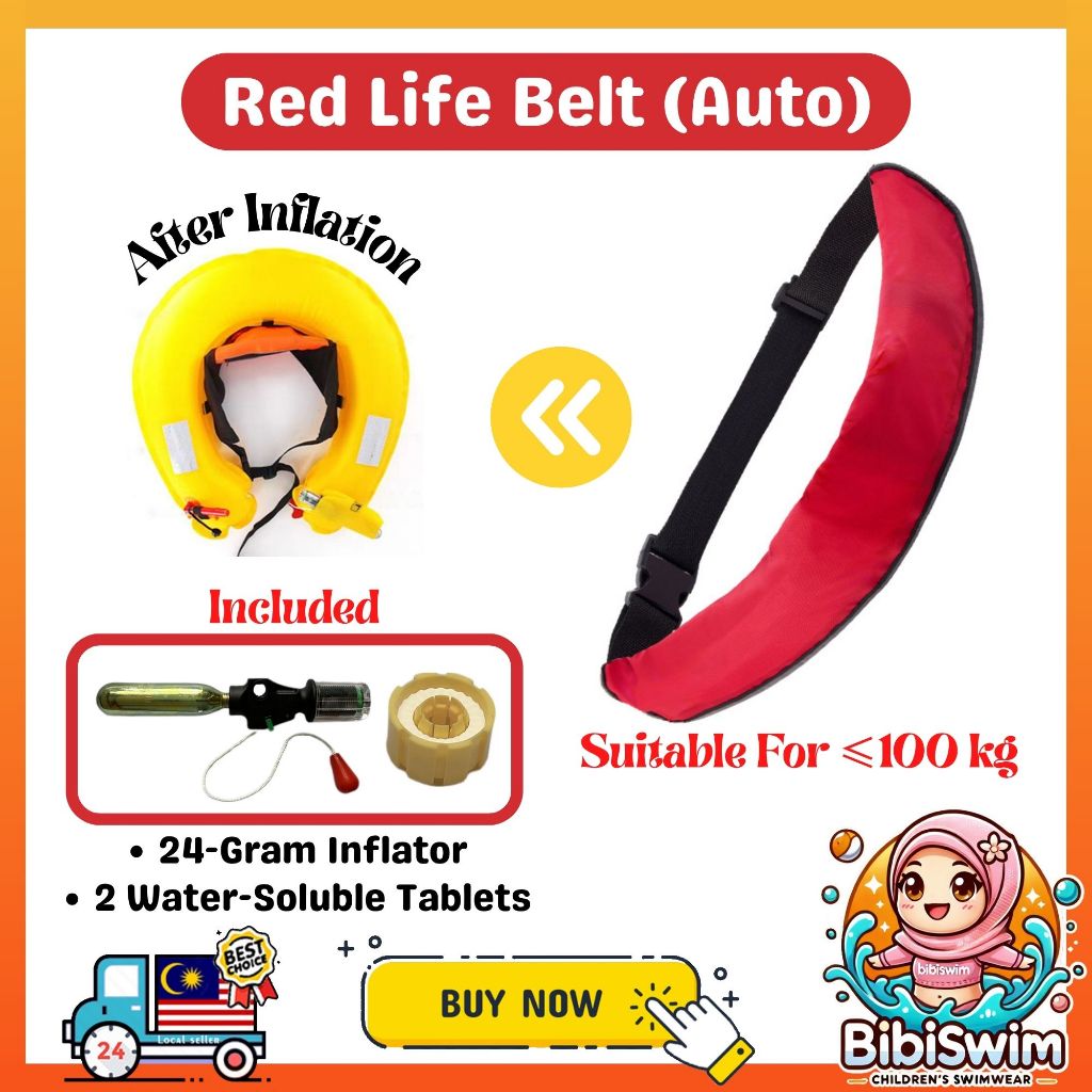 BIBISWIM Inflatable Life Jacket for Adults | Swimming, Fishing & Water Sports