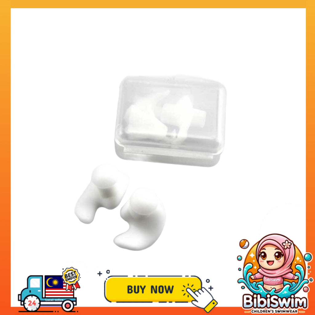 BIBISWIM Silicone Ear Plugs & Nose Clip for Swimming, Diving & Surfing