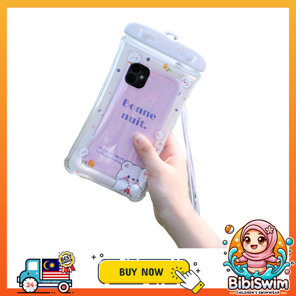 BIBISWIM Waterproof Transparent Airbag Phone Pouch | Underwater Mobile Case
