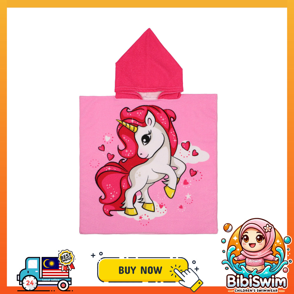 BIBISWIM Kids Hooded Bath Towel | Baby Bathrobe & Beach Towel