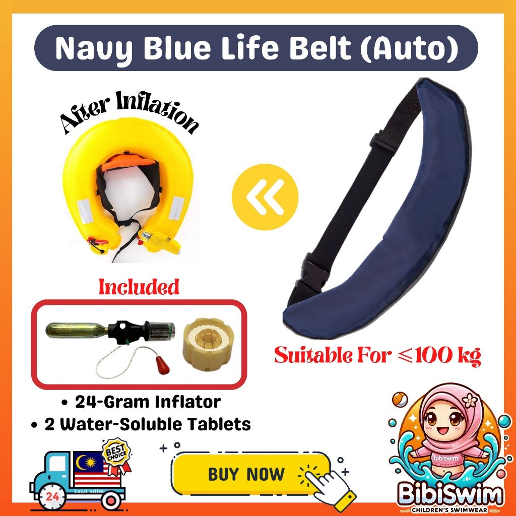BIBISWIM Inflatable Life Jacket for Adults | Swimming, Fishing & Water Sports