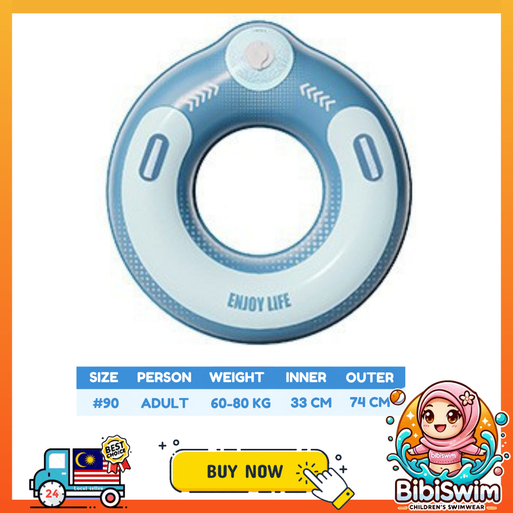 BIBISWIM Self-Inflating Swim Ring | Inflatable Pool Float for Kids & Adults