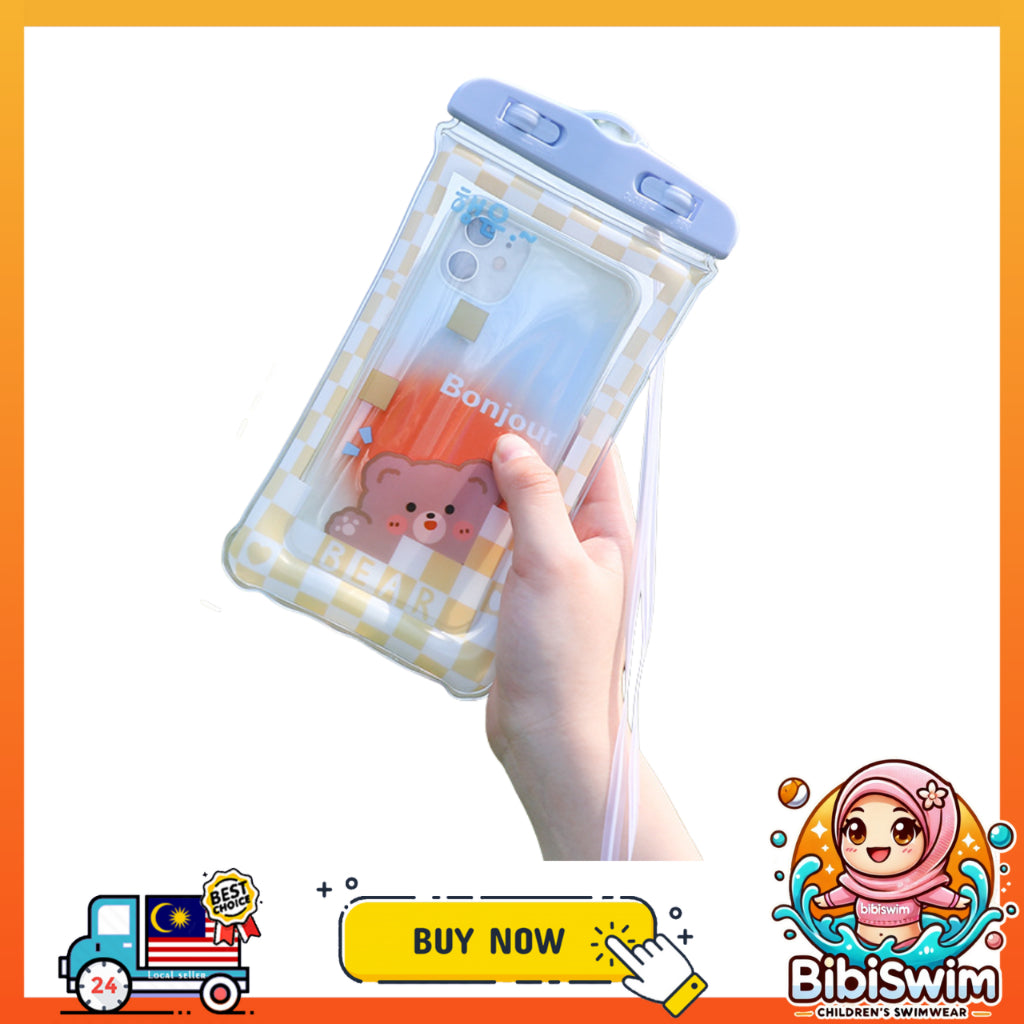 BIBISWIM Waterproof Transparent Airbag Phone Pouch | Underwater Mobile Case