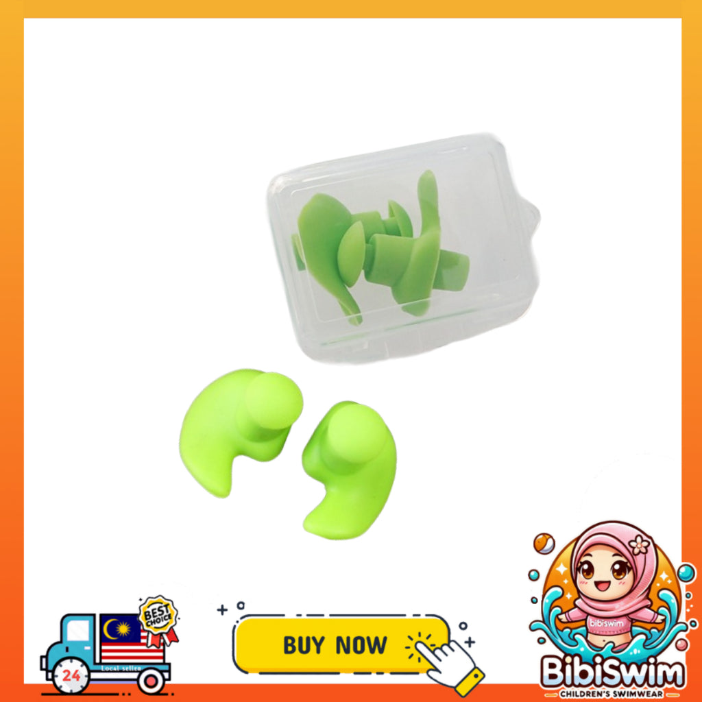 BIBISWIM Silicone Ear Plugs & Nose Clip for Swimming, Diving & Surfing