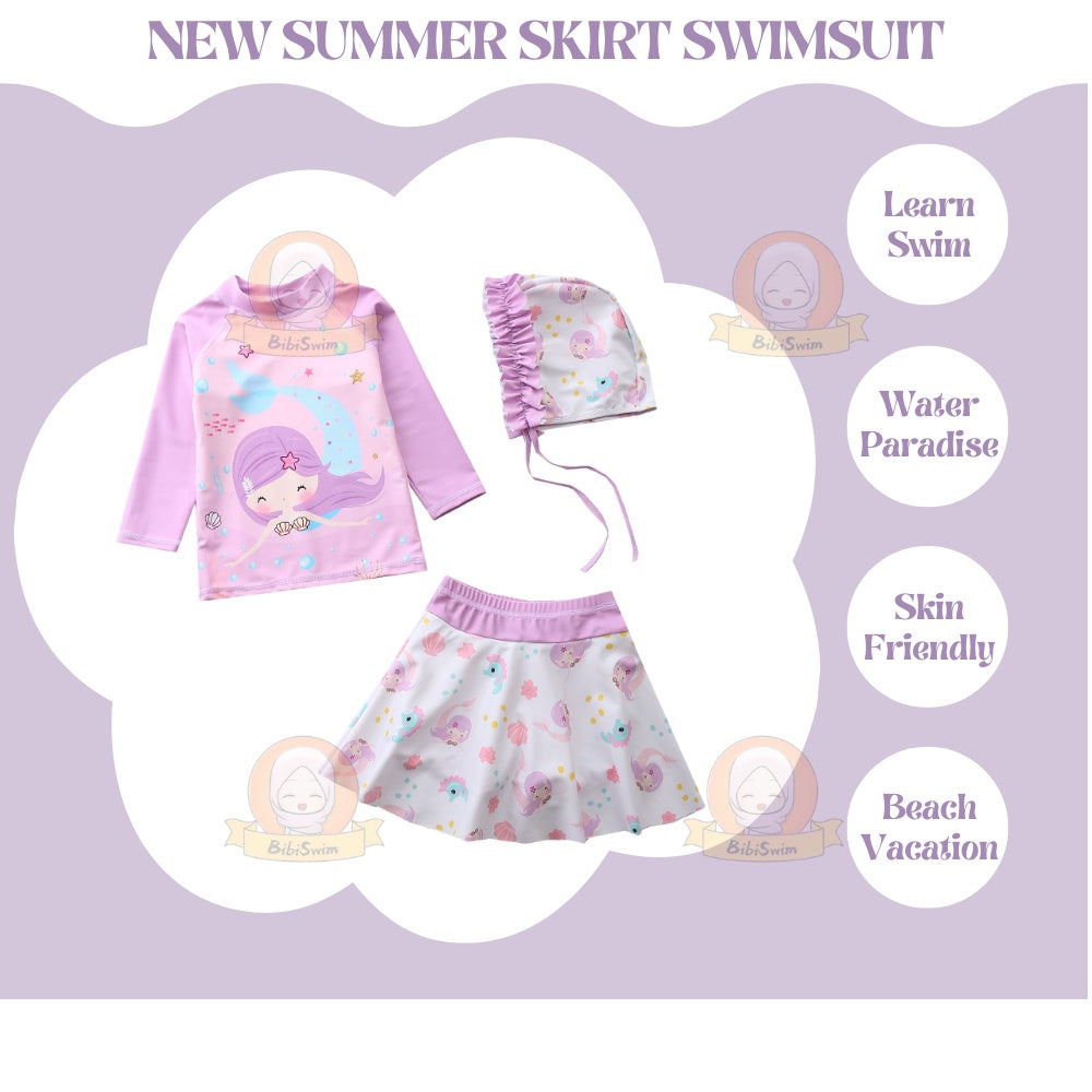 BIBISWIM Mermaid Swim Set with Hat