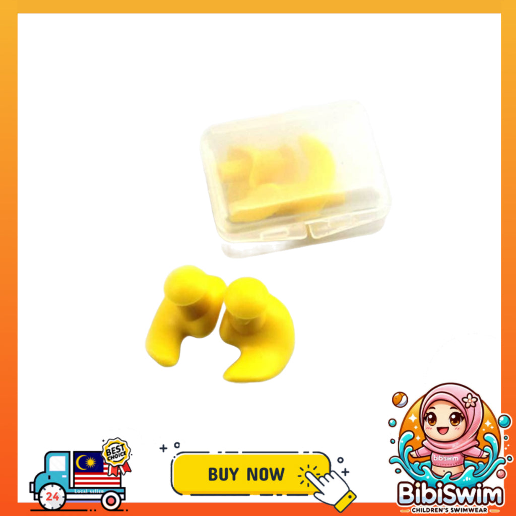 BIBISWIM Silicone Ear Plugs & Nose Clip for Swimming, Diving & Surfing