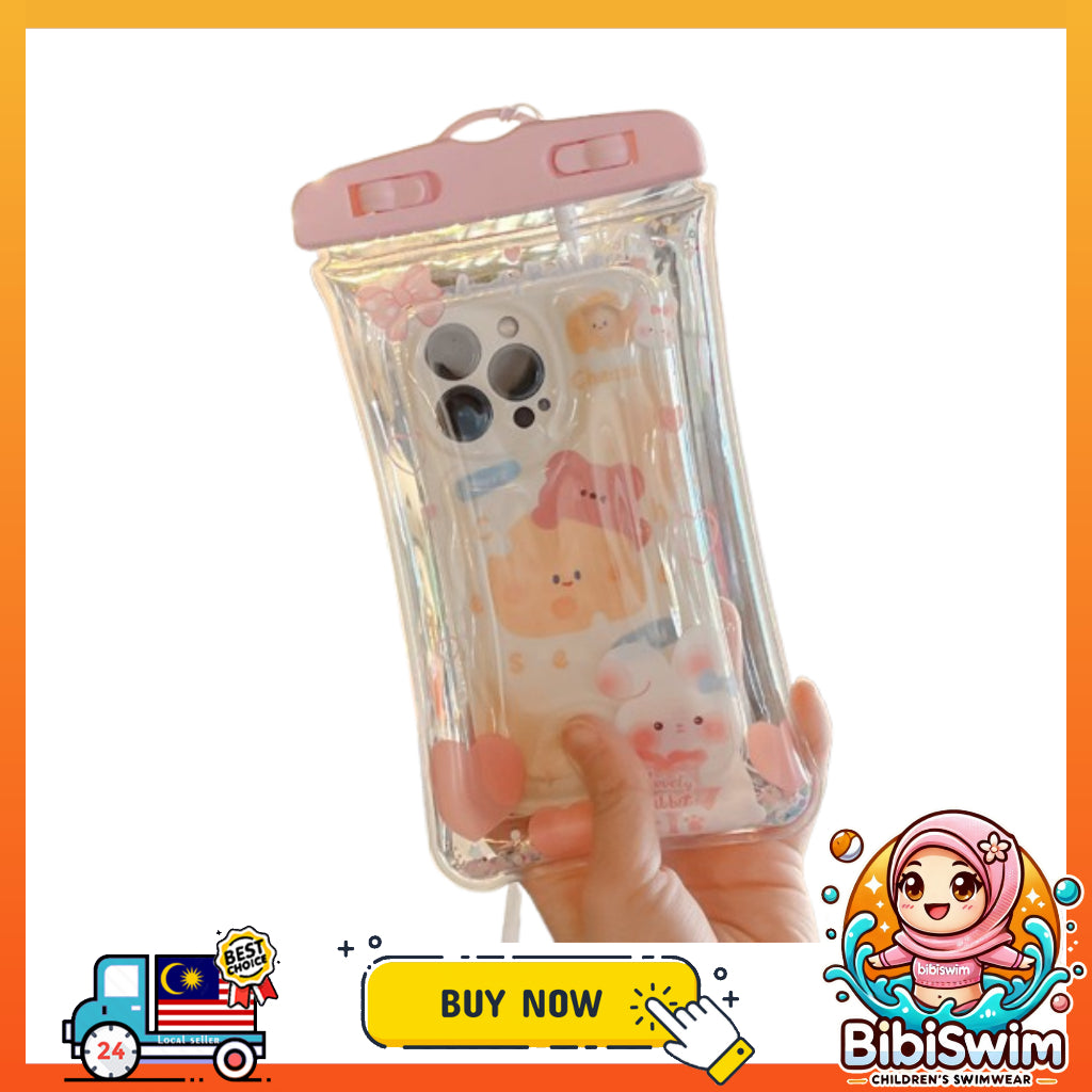 BIBISWIM Waterproof Transparent Airbag Phone Pouch | Underwater Mobile Case