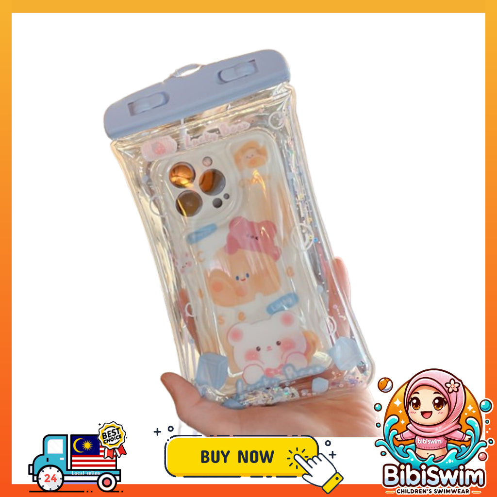 BIBISWIM Waterproof Transparent Airbag Phone Pouch | Underwater Mobile Case