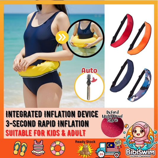 BIBISWIM Automatic Inflatable Life Jacket Belt for Adults | Swimming & Boating