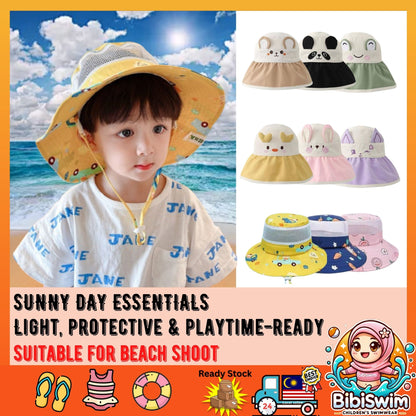 BIBISWIM Baby Bucket Hat Kids Sun Hat Boys Girls Outdoor Hat Sun Protection Cap Fisherman Beach Hat