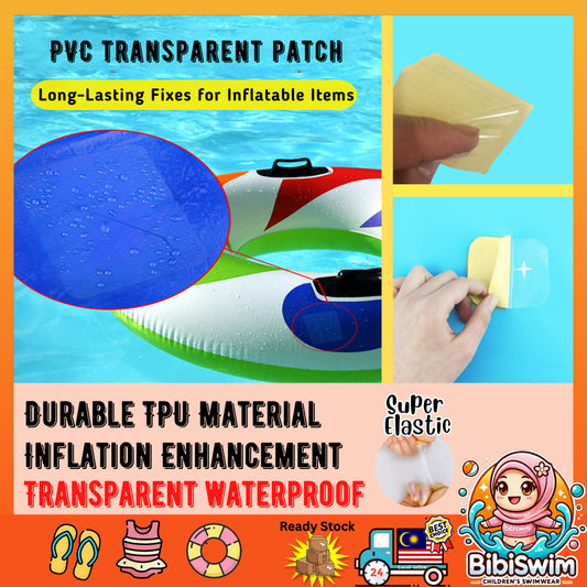 BIBISWIM Transparent PVC Repair Patch Kit for Inflatable Pool & Toys