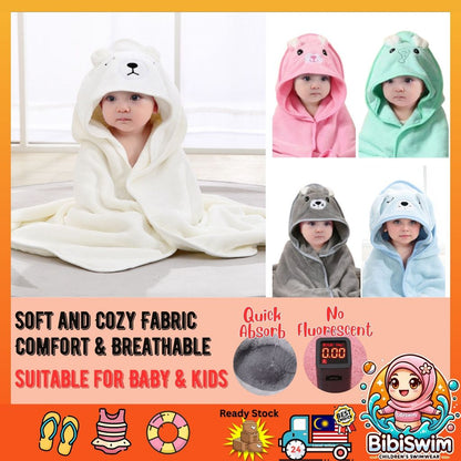 BIBISWIM Kids Hooded Towel | Baby Bath & Shower Towel Blanket