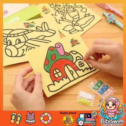 BIBISWIM Kids Sand Art Painting Set | DIY Colorful Drawing Craft